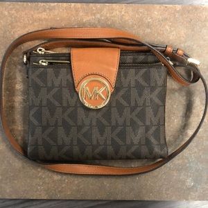 MK Fulton Small Saffiano Leather Messenger